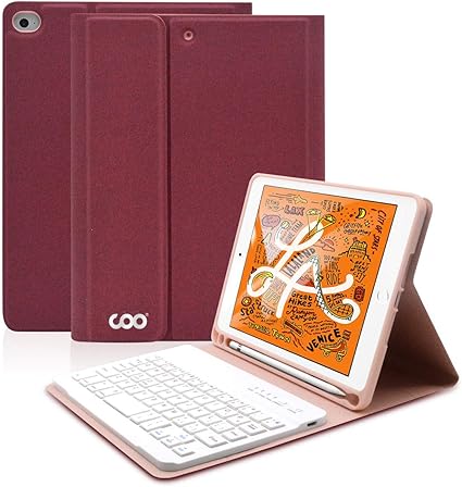 Amazon Coo Ipad Mini 5 4 キーボード ケース 21最新版専用対応 7 9インチ Ipad Mini 5 4 汎用 スマートカバー Apple Pencil収納 ワイヤレス Bluetooth キーボード 脱着式 手帳型 オートスリープ機能 多角度調整 軽量 薄型 全面保護 日本語説明書付着 レッド Coo