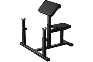 AOWINNOX Fitness Black Adjustable Arm Preacher Curl bench, Bicep Tricep Curl Machine, Seated trenghthen Training Isolated Bar