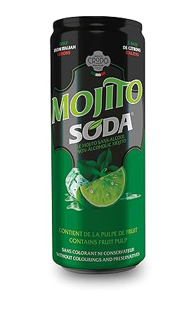 24 Dosen A 0 33l Mojito Soda Mojitosoda Aus Italienischen Limonen A 330ml Mit Fruchtfleisch Inc 6 00 Einweg Pfand Naturlich Ohne Alkohol Amazon De Lebensmittel Getranke