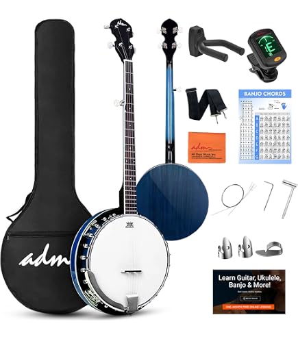 Banjo 5 Cordes Ortega Raven Series Left-Handed - Gris Anthracite Transparent, Avec Housse