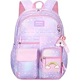 Youngsing Girls Backpack,Backpacks for Girls,Kids Backpack with Compartments Elementary School Bag For Girls School Backpack(Purple)