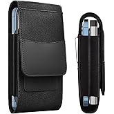 Dual Cell Phone Holster for Men Belt Pouch Suitable for iPhone 17/16/15/14/13/12/Pro/Max,Samsung Galaxy S25 Ultra S24,with Wallet Holster Card Holder,Cell Phone Pouch for Belt Compatible with Case