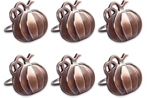 DII Christmas Thanksgiving Holiday Tabletop Décor Collection Decorative Napkin Ring Holder Set, 2" Diameter, Rustic Harvest Pumpkin, 6 Piece