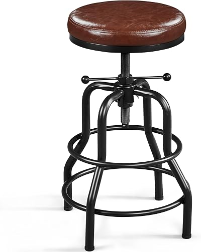Yaheetech Industrial Bar Stool Rustic Adjustable Height 54.5-71.5 cm