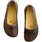 Grounding Shoes for Women, Barefoot Leather Shoes,Earthing with Copper Rivet, Wide Toe Box, Minimalistic Shoes, Gifts for Him | Bitter Brown