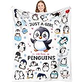 Magrlily Penguin Blanket Gifts for Penguin Lovers Penguins Throw Blanket Cute Penguins Bedding Decor Stuff Gifts for Girls Women 50"x40"
