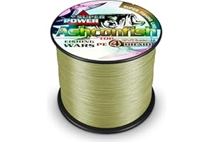 Ashconfish Braided Fishing Line- 4 Strands Super Strong PE Fishing Wire- 6lb to 100lb Test-100M/300M/500M/1000M(109Yards/328Yards/547Yards/1093Yards)-Abrasion Resistant - Zero Stretch-Multiple Colors
