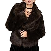 Yimoon Women's Faux Fur Coat Fluffy Faux Fur Jacket Winter Furry Open Front Lapel Shaggy Parka Coats Outerwear