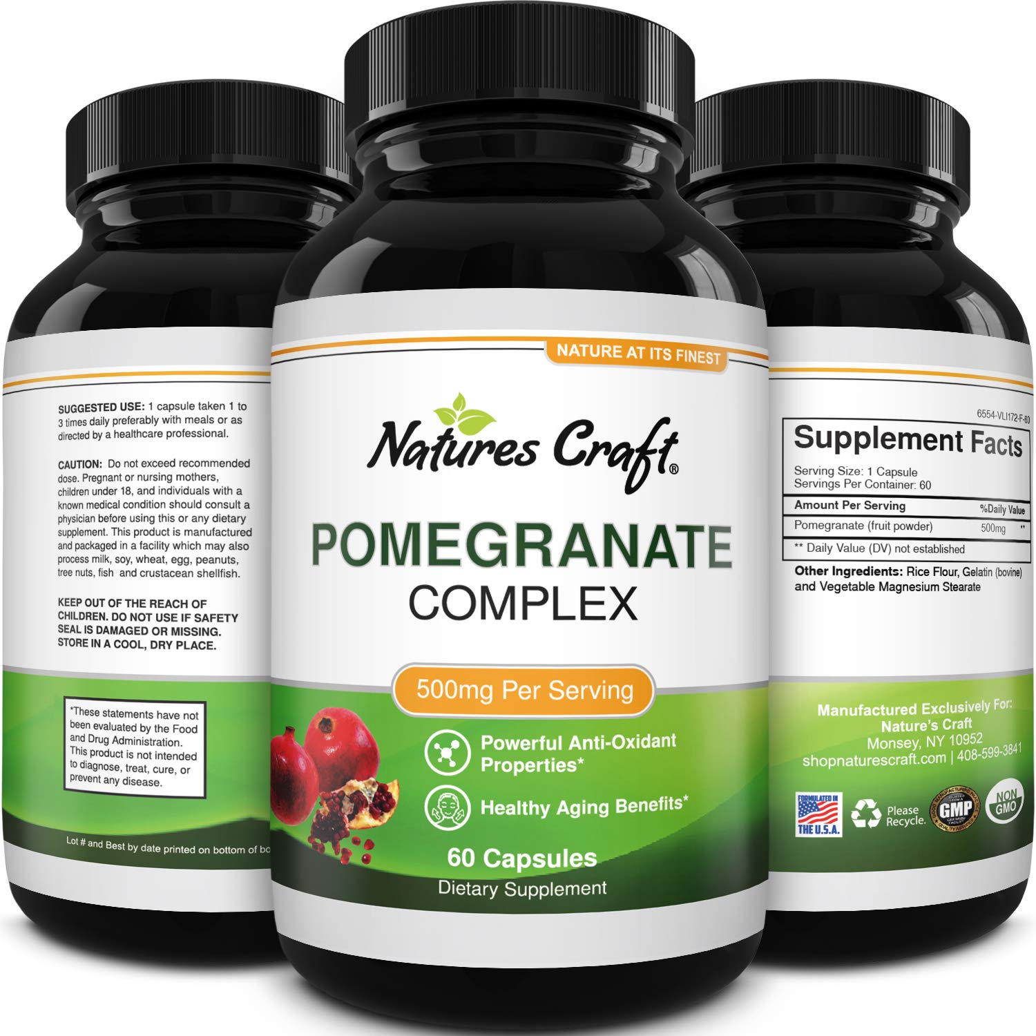 Pomegranate Extract Capsules Antioxidant Supplement Natural
