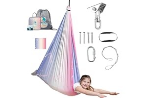 FRIENDLY CUDDLE Indoor Sensory Swing for Kids or Outdoor – Holds 300lbs, Double-Layer, & 360° Swivel, Calming Compression Therapy Swing Hammock for Kids & Adults with All Hardware – Sensory-Motor Toys & Gifts