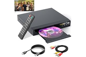DVD Player for Smart TV, 1080P, USB Input, HDMI/RCA Output Cable Included, Breakpoint Memory, PAL/NTSC