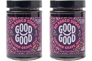Good Good Concord Grape Jam - No Added Sugar - Low Calorie - Gluten Free and Vegan - Diabetic and Keto Friendly - 12oz / 330g (Pack of 2)