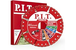 P.I.T. 4 1/2 Inch Diamond Cutting Wheel Metal Cutting Blade for 7/8" Arbor Angle Grinder Cutting Disc with 5000+ Cuts on Metal, Rebar,Sheet Metal,Angle Iron,Stainless Steel,1PCS Cut Off Wheels