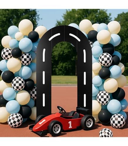 Aerdce Black and White Checkered Racing Track Arched