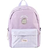 Pusheen School Backpack | Backpack Pusheen The Cat 25L, 20 x 29 x 42 cm, Adjustable Shoulder Straps, Front and 2 Side Pockets, Backpack for Girls or Girls, Kawaii Stationery, Purple, 20