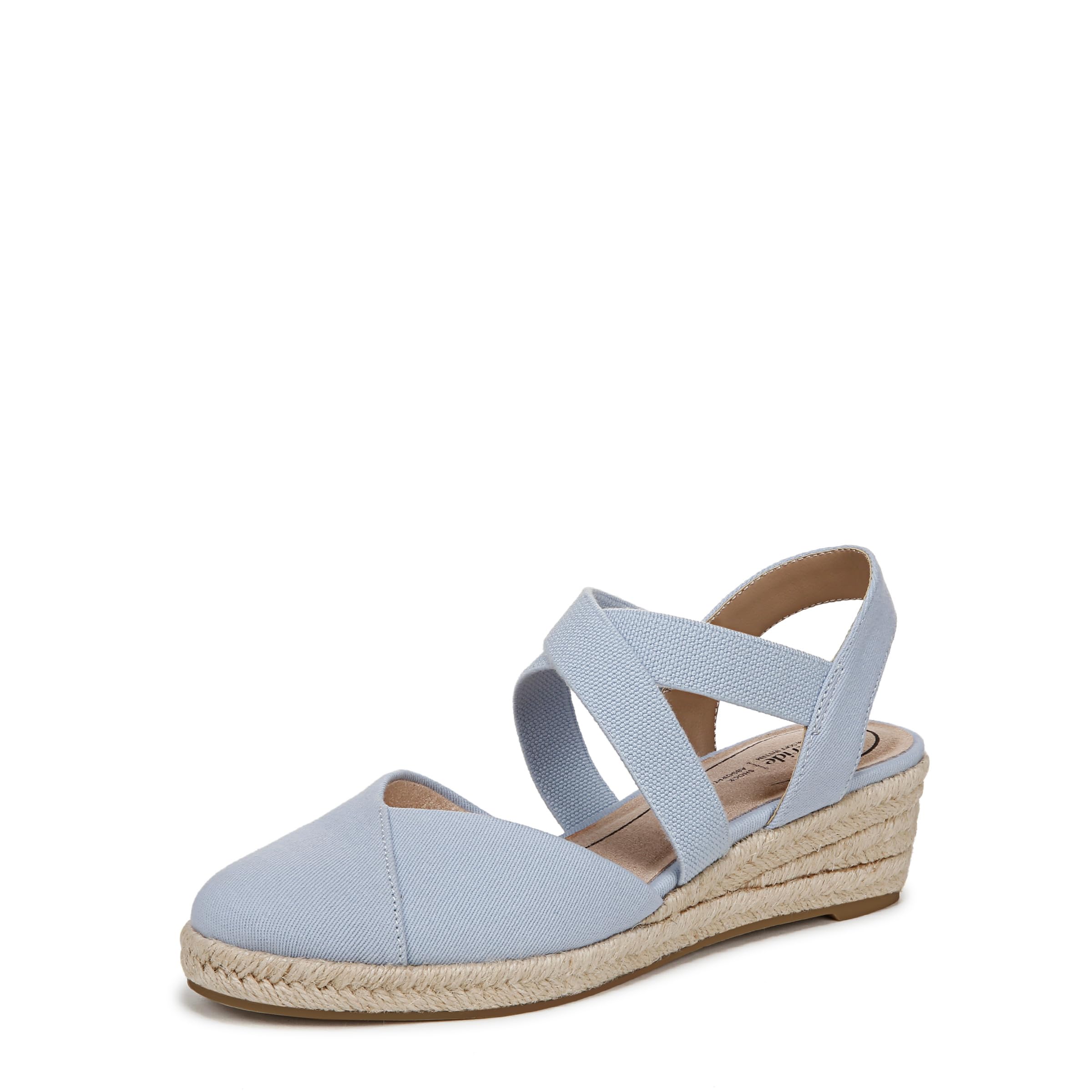 LifeStride Womens Kimball Espadrille Wedge Sandal Ice Blue 9 W