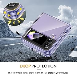 VEGO for Galaxy Z Flip 4 Case, Clear Premium Spray