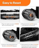 Sportneer High Security Bike Lock 5-Digit Resettable Chain Lock 80-150cm view 7