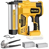 ReliaRoads 2" Cordless Brad Nailer, 2 in 1 18GA Staple Nail Gun Battery Powered Compatible with DeWalt 20V MAX Battery, Electric Nail Gun Stapler with Nails Puller, 1600 Staples and Nails(No Battery)