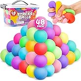 48 Pack Slow Rising Stress Ball,Stress Balls for Kids Adults,Stretchy Fidget Toys for Anxiety Relief,Hand Therapy Sensory Squishy Ball,Squishy Toys,Treasure Prize Box Toys for Kids Classroom