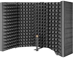 Aokeo AO-605 Professional Studio Recording Microphone Isolation Shield.High Density Absorbent Foam is Used to Filter Vocal, S