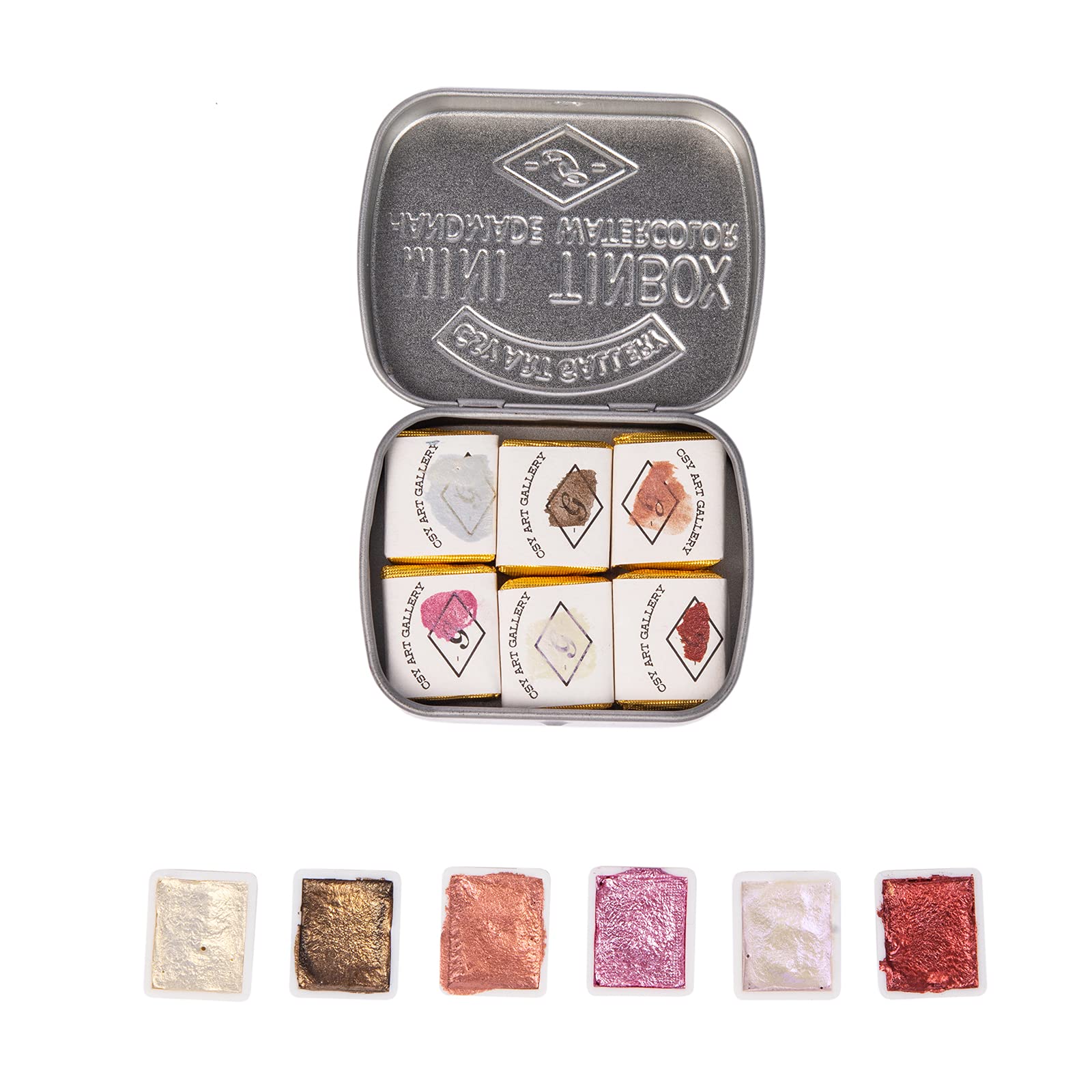 CSY art gallery Handmade Metallic Watercolour Paints Set-Glitter Solid Colors-Pearl,Vibrant and Pearlescent Professional Water Colour Art Supplies for Illustrations, Calligraphy, Painting (Silk)