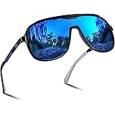 FEISEDY Polarized Sunglasses Men Mirrored One Piece Lens Shades Women Reflective UV Protection Sun Glasses B0277