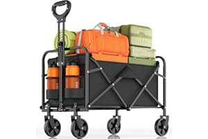 InBrave Collapsible Wagon Cart with 380LBS Capacity, All-Terrain Wheels, Compact and Lightweight for Easy Transport for Shopp