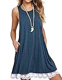 Sanifer Women Summer Tunic Dress Lace Tank Dress