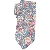 Mantieqingway Men's Skinny Tie, Cotton Floral Ties for Men Wedding Necktie for Groom, Groomsmen, Missions, Dances