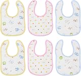 Vicloon Baby Bibs 6 Pack Press Stud Soft Muslin Unisex Drool Bibs