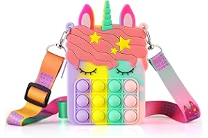 ATESSON Shoulder Bag for Girls and Women, Purse Bags, Lovely Sensory Silicone Cartoon Bag for Students Kids (pink)