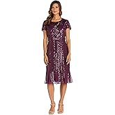 R&M Richards Women's Elegant Sequin Bodice Chiffon Maxi Dress W/Cape Sheer Sleeves | Evening Cocktail Party