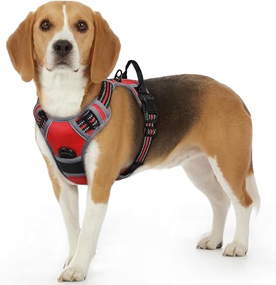 Eagloo Dog Harness Small Adjustable No Pull Reflective Red S