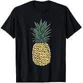 Vintage Pineapple T Shirt, Cute Fruit Food Clothing, Pajama T-Shirt