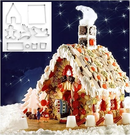Amazon 9ピースクリスマスハウスクッキーカッターセット ベイクyour Own Small Gingerbread Houseお化け屋敷キット チョコレート家 Rongdu クッキー型 通販