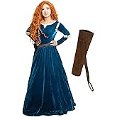 DAZCOS US Size Adult Princess Cosplay Costume Renaissance Medieval Dress with Quiver for Christmas
