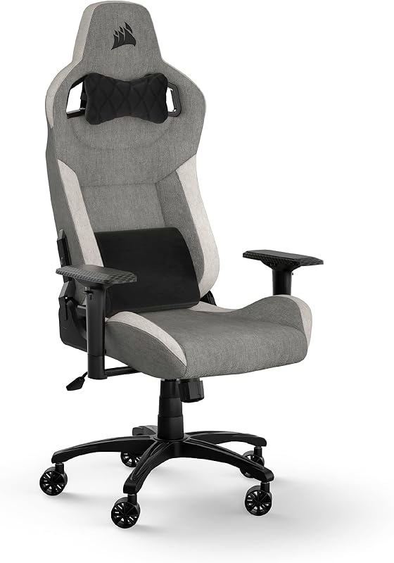T3 Rush Fabric Silla para Juegos (2023) – Gris y Blanco
