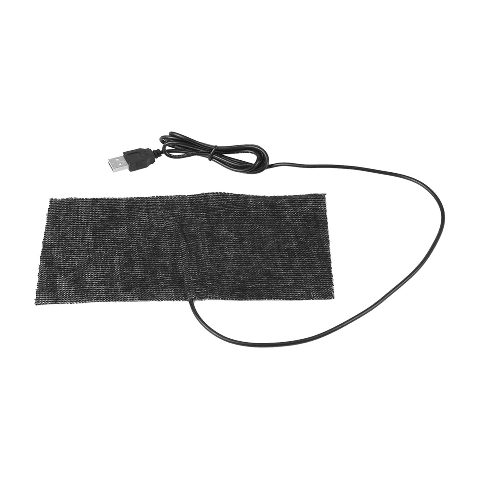 Heating Pad 5V USB Electric Cloth Heater Pad Heating Element for Clothes Seat Pet Warmer 35℃-45℃, 7.87 x 3.94inch Black