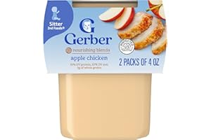 Gerber Stage 2 Baby Food, Apple Chicken, 4 oz Tub (16 Pack)