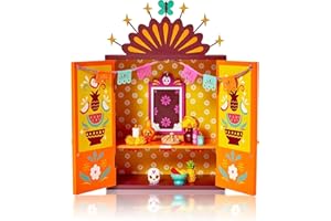 SAINGACE Day of The Dead Altar, Day of Dead Ofrenda Box Alter, Day of Dead Decorations for Home, Dia De Los Muertos Ofrenda, Day of The Dead Decorations, Memory Picture Frame Shadow Box (Orange)