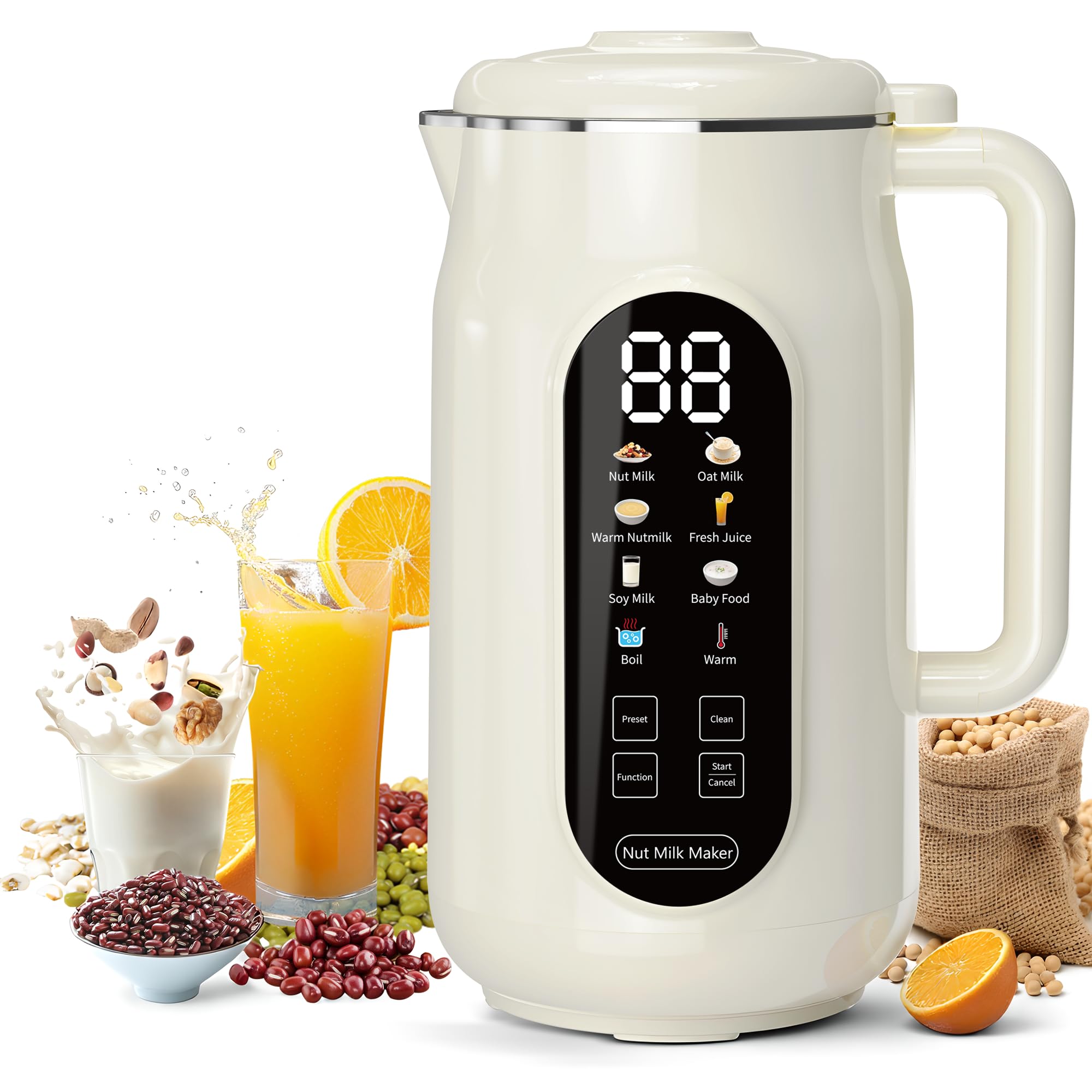 Photo 1 of 10 in 1 Nut Milk Maker Machine?42oz IMD Screen Almond Milk Maker, Soy Milk Maker with Self-Cleaning, Delay Start, Keep Warm, Automatic Plant-Based Milk Blender for Juice, smoothie, Soup, Boil Water