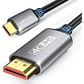 UANTIN USB C to HDMI Cable 6Ft for Home Office 4K High-Speed | USBC to HDMI Braided Cord [Thunderbolt 3/4/5 Compatible] with MacBook Neo, Galaxy S9 to S25, iPhone 17 Pro/Max, iPad, Surface