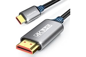 UANTIN USB C to HDMI Cable 6Ft | 4K High-Speed USB 3.1 Type-C to HDMI Cord [Thunderbolt 3/4/5 Compatible] with MacBook, Galaxy S9 to S24, iPhone 15/16, iPad Pro, iMac, Surface