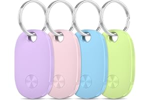 AOWOKA Air Tags-4 Pack, Bluetooth Tracker Works with Apple Find My APP (iOS Only), Keys Finder and Item Locator for Luggage, Backpack, Suitcases, Replaceable Battery, IP67 Waterproof Tracking Tag