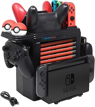 Amazon Com Fyoung Charging Dock For Nintendo Switch Charger Stand For Nintendo Switch Pro Controllers Joy Cons And Pokeball Plus Controller Storage Tower Controller Charger For Switch Accessories Computers Accessories