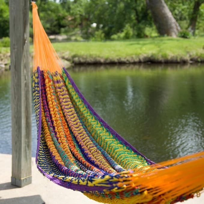 XXL Hand Woven Thick String Hammock Amazon.co.uk Kitchen & Home