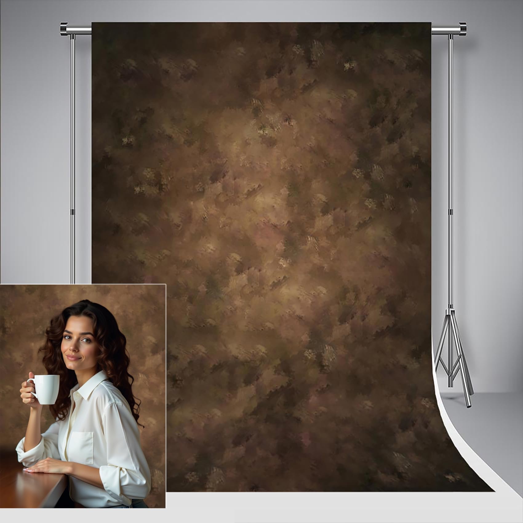 Kate 3x3m Texture Photography Backdrops Brown Hand Painted Photo Background No Crease Backdrops for Newborn Photography Studio