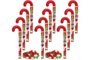 YUMZO Candy Cane Filled with Jelly Beans, 12 Pack, Ideal Christmas Candy for Stocking Stuffers, Perfect for a Sweet Christmas Celebration.