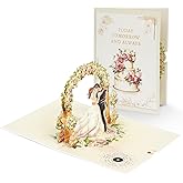 PopUpia Handmade 3D Wedding Pop Up Card - Perfect Wedding Card for Bride and Groom, Ideal Valentine’s Day for Girlfriend, Husband, Wife, Boyfriend, Bride, Groom